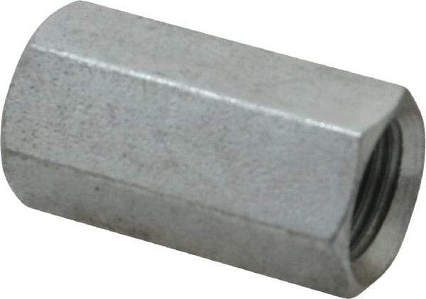 Value Collection - 1/2-20 UNF, 1-1/4" OAL Steel Standard Coupling Nut - Zinc-Plated Finish, 5/8" Width Across Flats - Strong Tooling