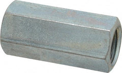 Made in USA - 3/4-10 UNC, 2-1/4" OAL Steel Standard Coupling Nut - Zinc-Plated Finish, 1" Width Across Flats - Strong Tooling