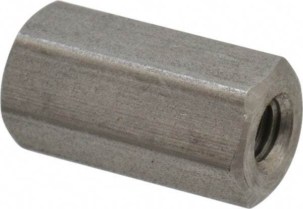 Made in USA - #10-32 UNF, 3/4" OAL Stainless Steel Standard Coupling Nut - 3/8" Width Across Flats - Strong Tooling