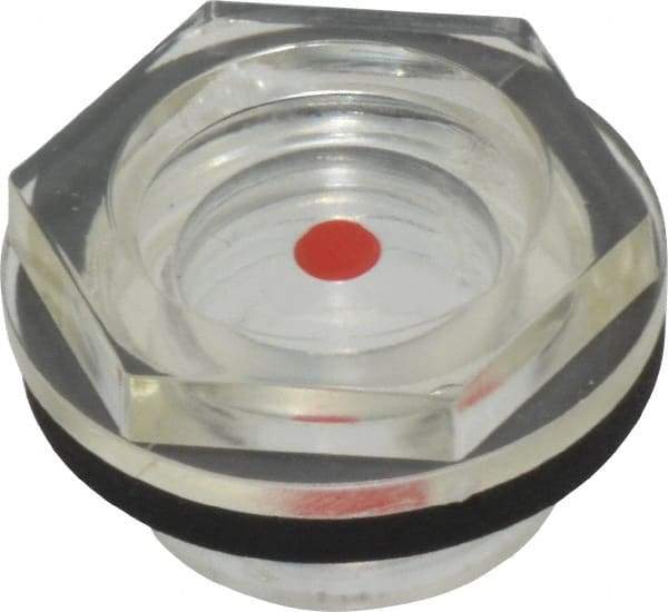 J.W. Winco - G 3/8 Thread, 19mm Distance Across Flats, Plastic Oil Level Sight Glasses - 22mm Flange Diameter, 7mm Length Under Head - Strong Tooling