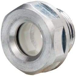 J.W. Winco - M16x1.5 Thread, 20mm Distance Across Flats, Aluminum Oil Level Sight Glasses - 22mm Flange Diameter, 7.5mm Head Height, 8mm Length Under Head - Strong Tooling