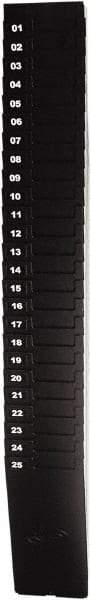 Lathem Time - 33-1/2" High x 4-1/2" Wide 25 Pocket Adjustable Time Card Rack - Black, Use with Time Cards - Strong Tooling