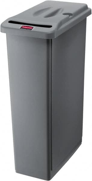 Rubbermaid - 23 Gal Gray Rectangle Confidential Document Container - Plastic, 31" High x 20" Long x 11" Wide - Strong Tooling