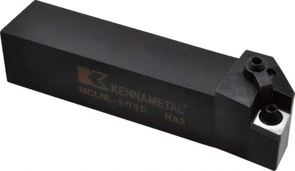 Kennametal - MCLN, Left Hand Cut, 5° Lead Angle, 1-1/4" Shank Height x 1-1/4" Shank Width, Negative Rake Indexable Turning Toolholder - 6" OAL, CN..54. Insert Compatibility, Series Kenloc - Strong Tooling