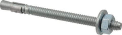 Red Head - 1/4 Inch Diameter, 1/4-20 Inch Thread, 3-1/4 Inch Overall Length, Grade 3, Wedge Expansion Concrete Anchor - Steel, Zinc Plated, 2-1/4 Inch Thread Length, Tie Wire Head, 1/4 Inch Drill - Strong Tooling