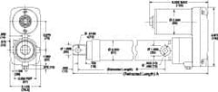 Thomson Industries - 36" Stroke Len, 30% Duty Cycle, 12 Volt, Performance PakLinear Electromechanical Actuator - DC Input, 1.1" per Second, 750 Lb Capacity - Strong Tooling