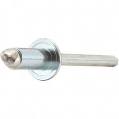 STANLEY Engineered Fastening - Size 6 Dome Head Stainless Steel Open End Blind Rivet - Stainless Steel Mandrel, 0.063" to 1/8" Grip, 3/16" Head Diam, 0.192" to 0.196" Hole Diam, 0.116" Body Diam - Strong Tooling