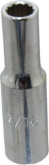 Proto - 7/16", 1/2" Drive, Deep Hand Socket - 12 Points, 3-1/4" OAL, Chrome Finish - Strong Tooling