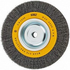 DeWALT - 8" OD, 5/8" Arbor Hole, Crimped Steel Wheel Brush - 3/4" Face Width, 0.014" Filament Diam, 4,000 RPM - Strong Tooling