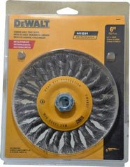 DeWALT - 6" OD, 5/8" Arbor Hole, Knotted Steel Wheel Brush - 0.025" Filament Diam, 12,500 RPM - Strong Tooling