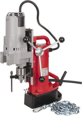 Milwaukee Tool - 3/4" Chuck, 11" Travel, Portable Electromagnetic Drill Press - 350 RPM, 12.5 Amps, 120 Volts, 9' Cord Length - Strong Tooling