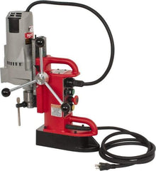 Milwaukee Tool - 3/4" Chuck, 9" Travel, Portable Electromagnetic Drill Press - 350 RPM, 12.5 Amps, 120 Volts, 9' Cord Length - Strong Tooling