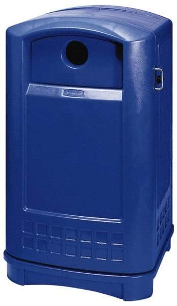 Rubbermaid - 50 Gal Blue Rectangle Recycling Container - Polyethylene, 42-1/8" High x 24-3/4" Long x 25-1/4" Wide - Strong Tooling