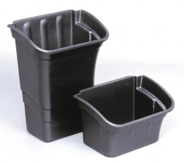 Rubbermaid - 4 Gal Black Rectangle Recycling Container - Polyethylene, 10-1/2" High x 12-1/8" Long x 17" Wide - Strong Tooling