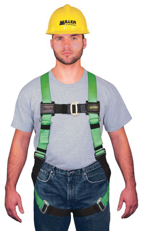 Miller HP Series Non-Stretch Harness w/Friction Buckle Shoulder Straps; Mating Buckle Leg Straps & Mating Buckle Chest Strap - Strong Tooling