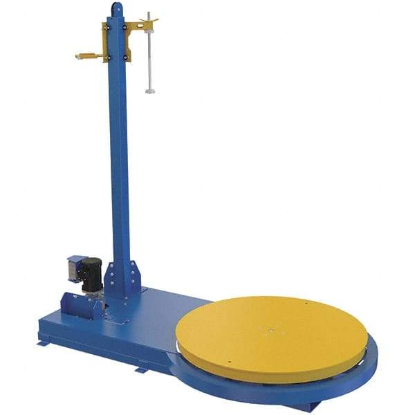 Vestil - 54 Inch Diameter, 8 to 12 Pallets per Hour, Semi Automatic, Medium Duty Stretch and Pallet Wrap Machine - 5,000 Lbs. Capacity, 3 to 12 RPM, 11 Inch High, 10 and 20 Inch Film Height - Strong Tooling