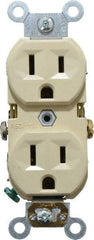 Leviton - 125 VAC, 15 Amp, 5-15R NEMA Configuration, Ivory, Specification Grade, Self Grounding Duplex Receptacle - 1 Phase, 2 Poles, 3 Wire, Flush Mount, Tamper Resistant - Strong Tooling