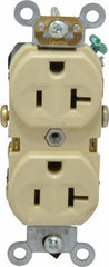 Leviton - 125 VAC, 20 Amp, 5-20R NEMA Configuration, Ivory, Specification Grade, Self Grounding Duplex Receptacle - 1 Phase, 2 Poles, 3 Wire, Flush Mount, Tamper Resistant - Strong Tooling