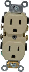 Leviton - 125 VAC, 15 Amp, 5-15R NEMA Configuration, Ivory, Specification Grade, Self Grounding Duplex Receptacle - 1 Phase, 2 Poles, 3 Wire, Flush Mount, Tamper Resistant - Strong Tooling