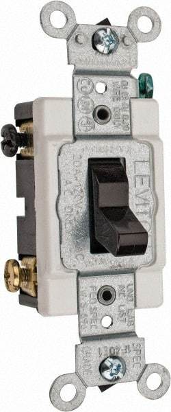 Leviton - 3 Pole, 120 to 277 VAC, 20 Amp, Commercial Grade, Toggle, Wall and Dimmer Light Switch - 1.31 Inch Wide x 4.06 Inch High - Strong Tooling