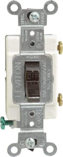 Leviton - 1 Pole, 120 to 277 VAC, 15 Amp, Commercial Grade, Toggle, Wall and Dimmer Light Switch - 1.31 Inch Wide x 4.06 Inch High - Strong Tooling