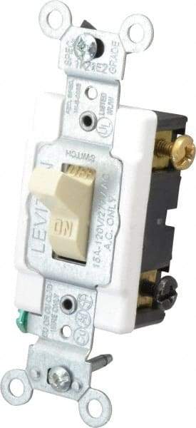 Leviton - 1 Pole, 120 to 277 VAC, 15 Amp, Commercial Grade, Toggle, Wall and Dimmer Light Switch - 1.31 Inch Wide x 4.06 Inch High - Strong Tooling