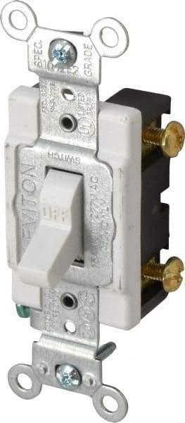 Leviton - 1 Pole, 120 to 277 VAC, 15 Amp, Commercial Grade, Toggle, Wall and Dimmer Light Switch - 1.31 Inch Wide x 4.06 Inch High - Strong Tooling