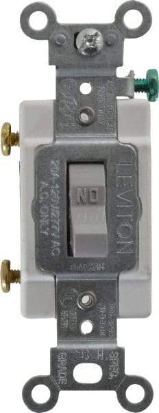 Leviton - 1 Pole, 120 to 277 VAC, 20 Amp, Commercial Grade, Toggle, Wall and Dimmer Light Switch - 1.31 Inch Wide x 4.06 Inch High - Strong Tooling