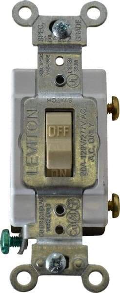 Leviton - 1 Pole, 120 to 277 VAC, 20 Amp, Commercial Grade, Toggle, Wall and Dimmer Light Switch - 1.31 Inch Wide x 4.06 Inch High - Strong Tooling