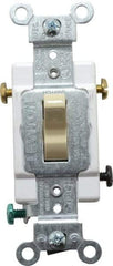 Leviton - 3 Pole, 120 to 277 VAC, 15 Amp, Commercial Grade, Toggle, Wall and Dimmer Light Switch - 1.31 Inch Wide x 4.06 Inch High - Strong Tooling