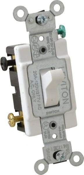 Leviton - 3 Pole, 120 to 277 VAC, 20 Amp, Commercial Grade, Toggle, Wall and Dimmer Light Switch - 1.31 Inch Wide x 4.06 Inch High - Strong Tooling