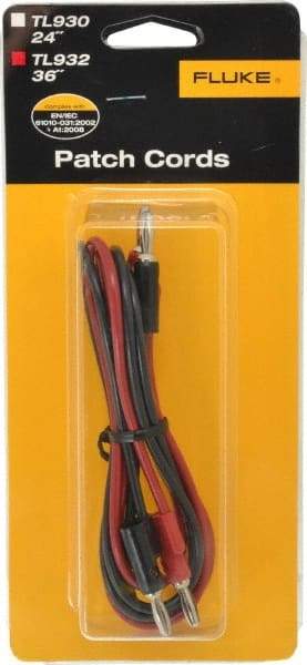 Fluke - Black/Red Electrical Test Equipment Patch Cord Set - Use with Test Equipment - Strong Tooling