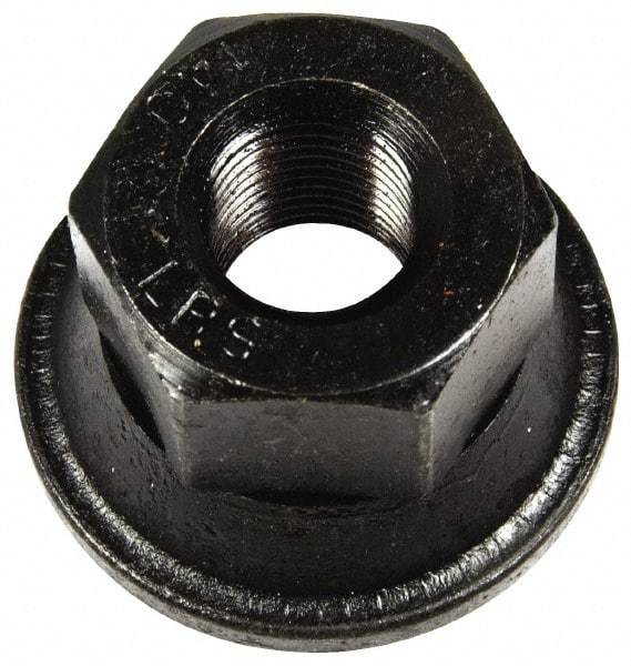 Dorman - 9/16-18 Black Oil Quench Finish Flanged Wheel Nut - 1-1/16" Hex, 1" OAL, 1.6 Diam Flange Seat Angle - Strong Tooling