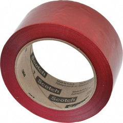 3M - 2" x 110 Yd Red Rubber Adhesive Sealing Tape - Polypropylene Film Backing, 1.9 mil Thick, 44 Lb Tensile Strength, Series 371 - Strong Tooling