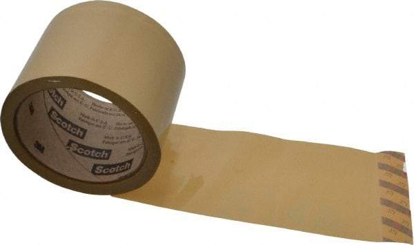 3M - 3" x 55 Yd Natural (Color) Rubber Adhesive Sealing Tape - Polypropylene Film Backing, 1.9 mil Thick, 44 Lb Tensile Strength, Series 371 - Strong Tooling