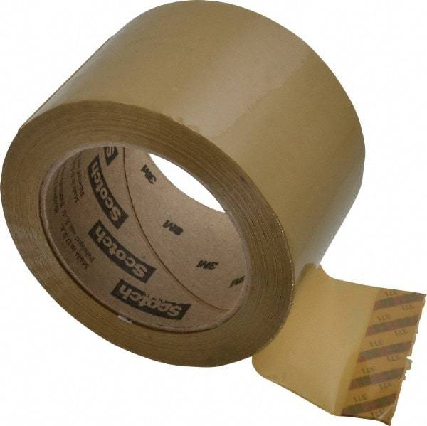 3M - 3" x 110 Yd Natural (Color) Rubber Adhesive Sealing Tape - Polypropylene Film Backing, 1.9 mil Thick, 44 Lb Tensile Strength, Series 371 - Strong Tooling