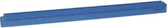 Vikan - 24" Rubber Blade Squeegee Refill - Double Edge, Blue, Plastic Holder - Strong Tooling