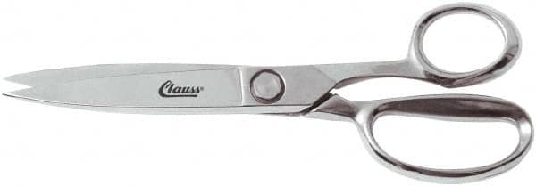 Clauss - 7" LOC, 10" OAL Chrome Plated Trimmers - Steel Straight Handle, For Paper, Fabric - Strong Tooling