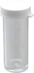 Dynalon Labware - 3 Drams Vial - Polystyrene, Clear, 1-7/8" High x 3/4" Diam, 3/4" Cap - Strong Tooling