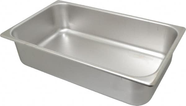 VOLLRATH - Rectangular, Chrome Stainless Steel Food Pan - 4" High x 9.8" Wide x 16.4" Long - Strong Tooling