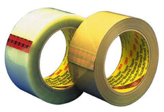 3M - 2" x 55 Yd Clear Hot Melt Adhesive Sealing Tape - Polypropylene Film Backing, 3.1 mil Thick - Strong Tooling