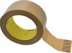 3M - 2" x 55 Yd Natural (Color) Rubber Adhesive Sealing Tape - Polypropylene Film Backing, 3.1 mil Thick, 70 Lb Tensile Strength, Series 375 - Strong Tooling