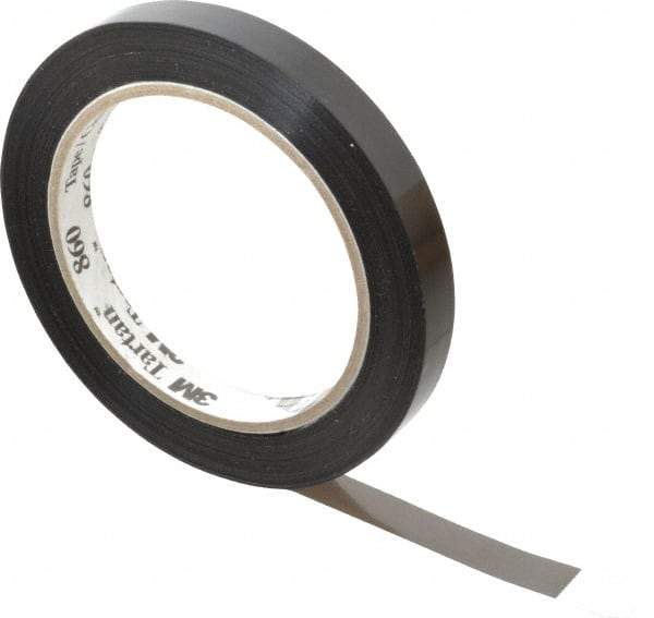 3M - 1/2" x 60 Yd Black Rubber Adhesive Strapping Tape - Polypropylene Film Backing, 2.8 mil Thick, 110 Lb Tensile Strength, Series 860 - Strong Tooling