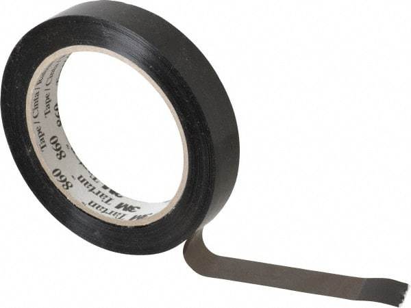 3M - 3/4" x 60 Yd Black Rubber Adhesive Strapping Tape - Polypropylene Film Backing, 2.8 mil Thick, 110 Lb Tensile Strength, Series 860 - Strong Tooling