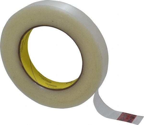 3M - 3/4" x 60 Yd Clear Rubber Adhesive Strapping Tape - Polypropylene Film Backing, 5 mil Thick, 155 Lb Tensile Strength, Series 863 - Strong Tooling