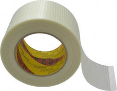 3M - 3" x 55 Yd Clear Rubber Adhesive Packaging Tape - Polypropylene Film Backing, 5.7 mil Thick, 150 Lb Tensile Strength, Series 8959 - Strong Tooling