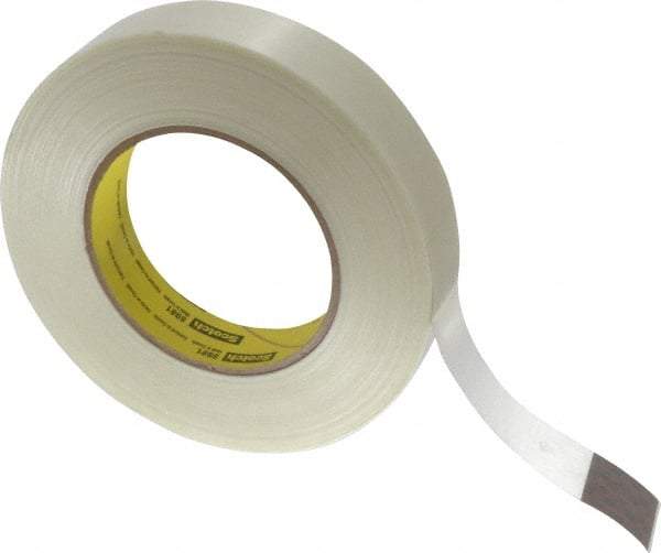 3M - 1" x 60 Yd Clear Rubber Adhesive Packaging Tape - Polypropylene Film Backing, 6.6 mil Thick, 380 Lb Tensile Strength, Series 8981 - Strong Tooling