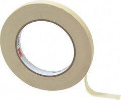 3M - 1/2" Wide x 60 Yd Long Tan Paper Masking Tape - Series 2307, 5.2 mil Thick, 23 In/Lb Tensile Strength - Strong Tooling