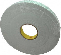 3M - 1" x 36 Yd Acrylic Adhesive Double Sided Tape - 1/16" Thick, Off-White, Urethane Foam Liner, Continuous Roll, Series 4016 - Strong Tooling