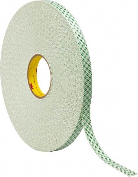 3M - 3/4" x 72 Yd Acrylic Adhesive Double Sided Tape - 1/32" Thick, Off-White, Urethane Foam Liner, Continuous Roll, Series 4032 - Strong Tooling